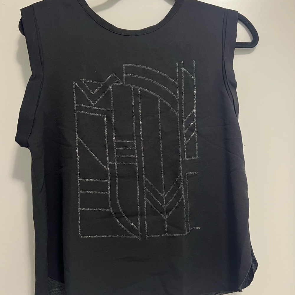 Black Graphic Sleeveless Top